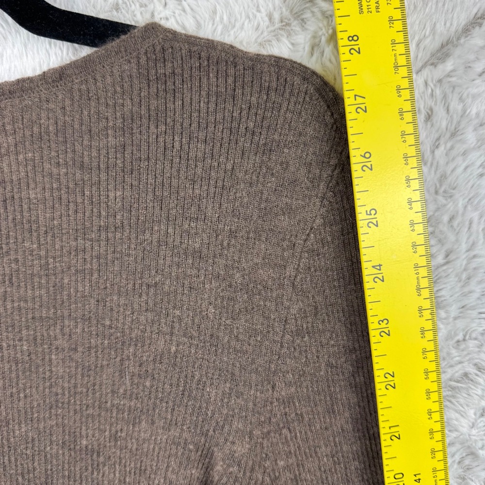 Quince Sweater Womens Small Brown Featherweight Cashmere Ribbed Crewneck Soft - Picture 13 of 14